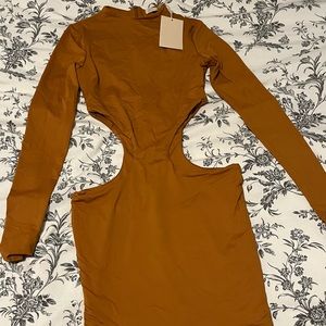 Meshki Cut Out Side Long Sleeve Mini Dress